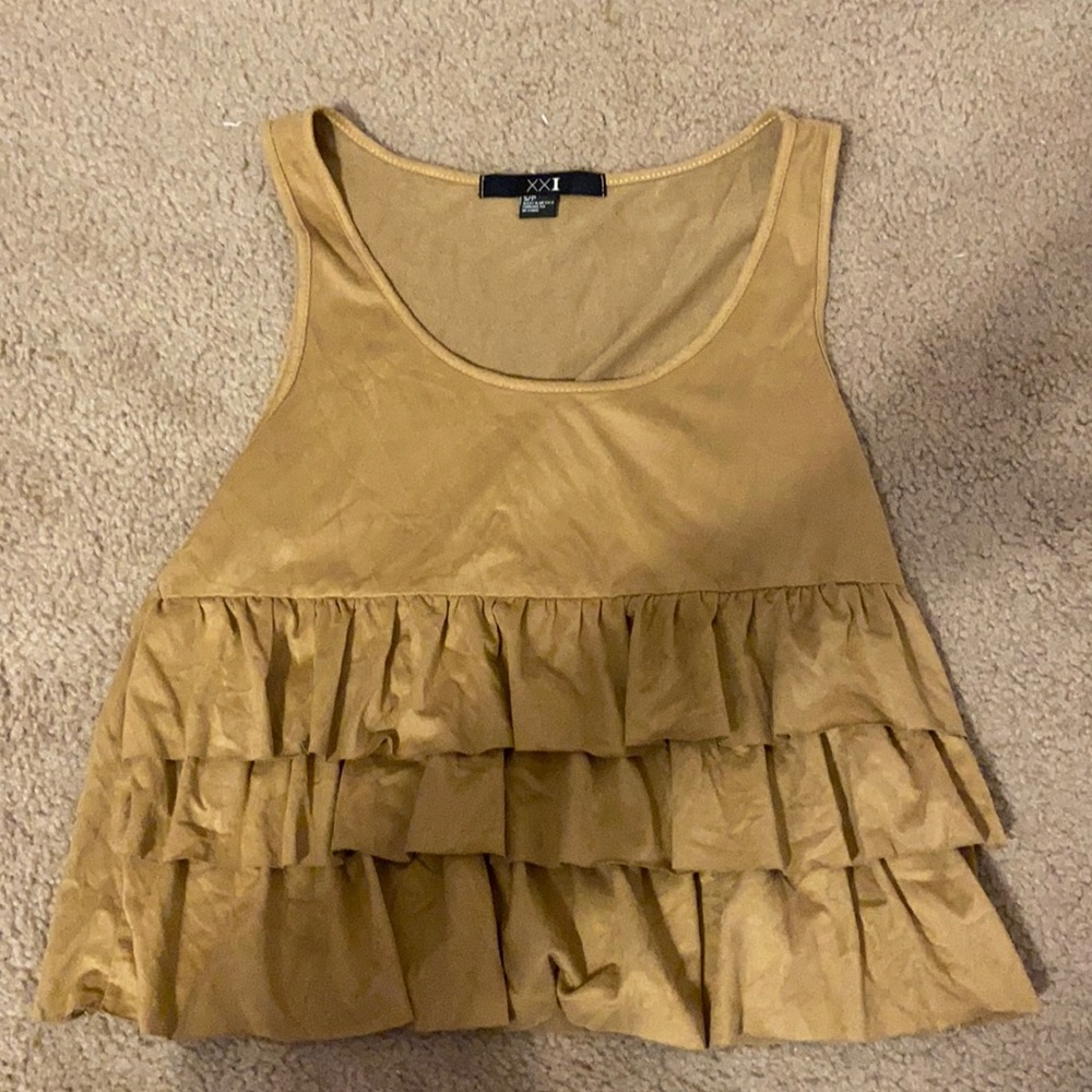 Forever 21 small beige suede top